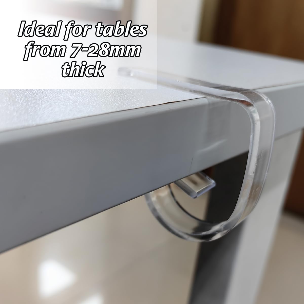 ROYHOO indoor dining setup with clear tablecloth clip.