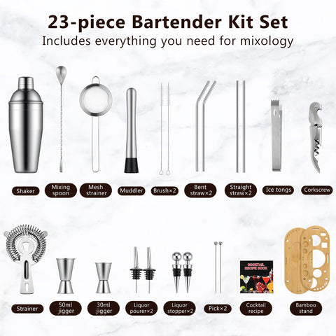 Roylvan 23-piece shaker set ready for home mixology sessions