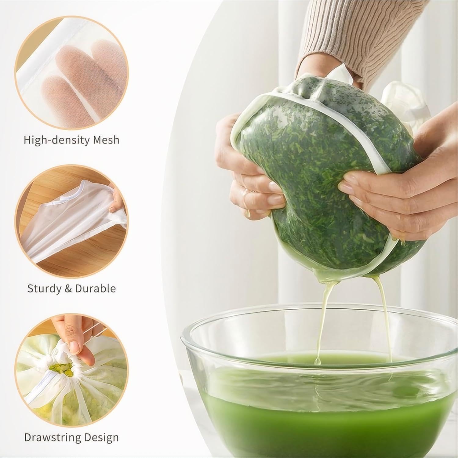 RQAMRCU food-grade nylon bag maintains neutral taste in filtered liquids