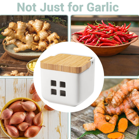 RQYIXI garlic container wide opening makes storing and retrieving cloves easy.