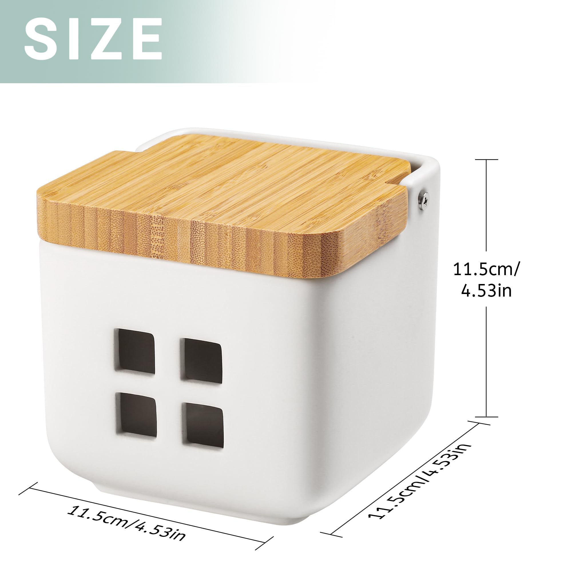RQYIXI garlic container with wooden lid demonstrates light-blocking design for longer freshness.