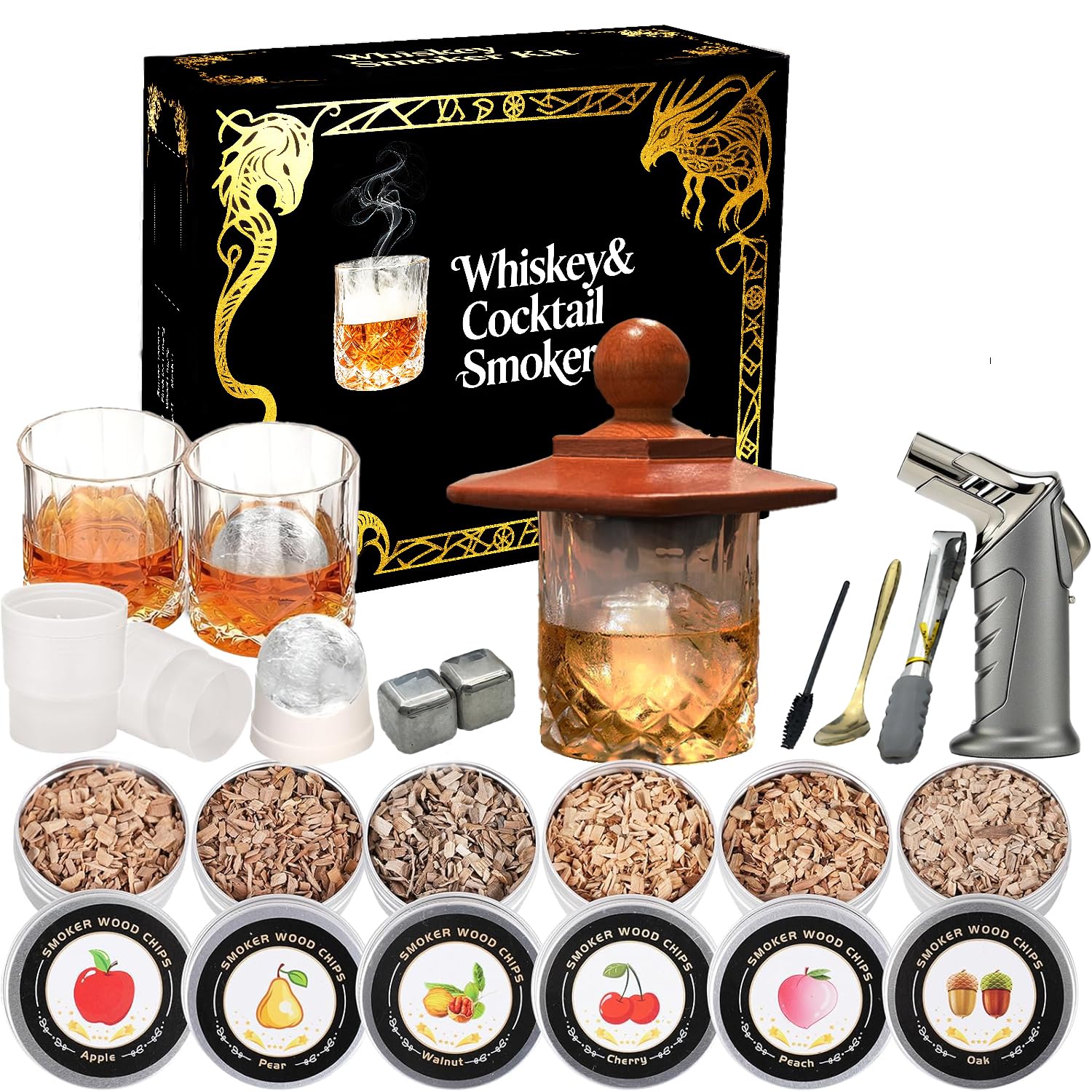 RRuimu whiskey smoker kit torch highlights a complete home bar upgrade for smoky cocktails.