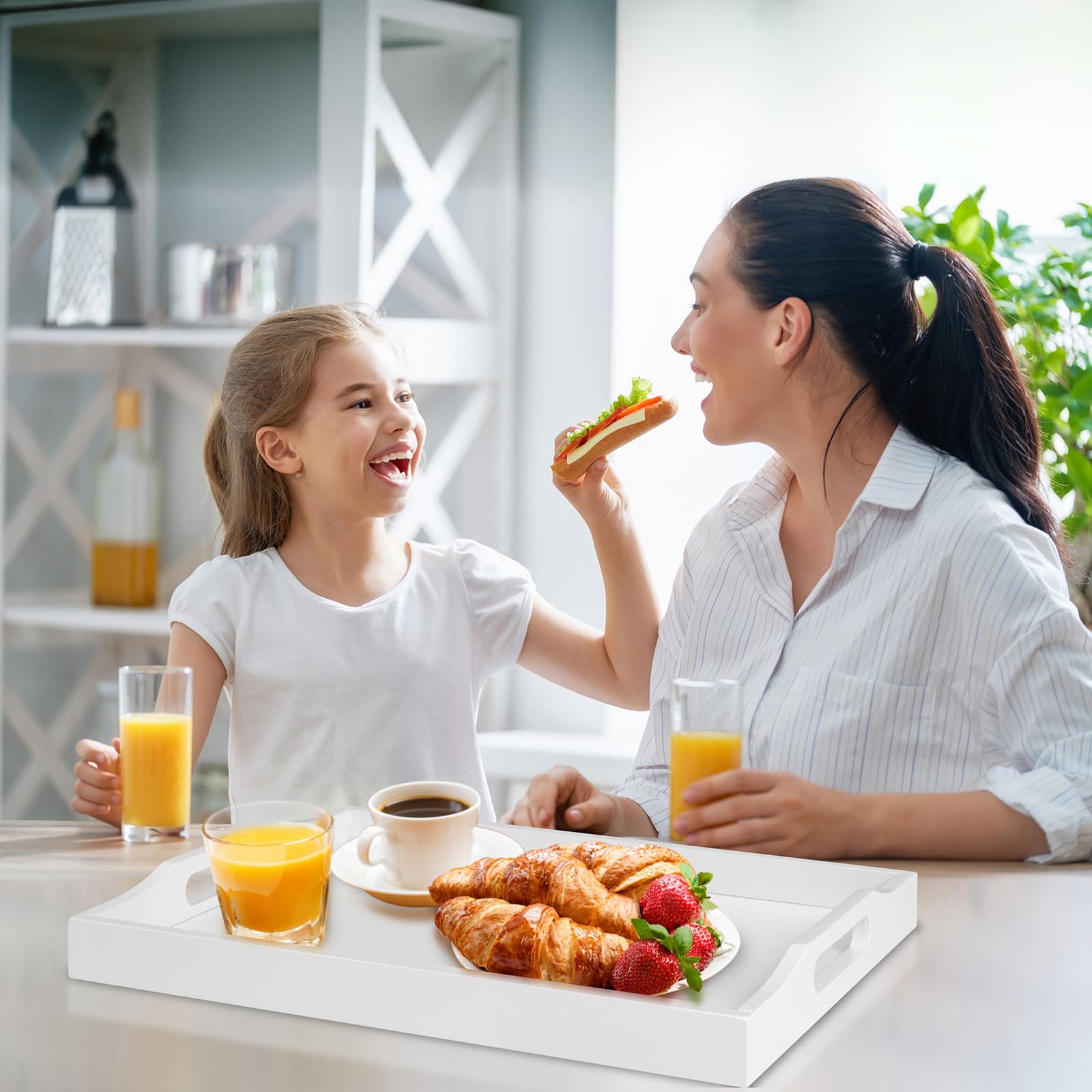 RRX breakfast bed tray in white for tea, snacks, or meals.