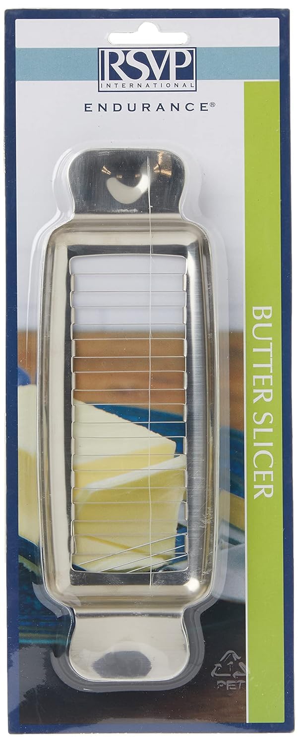 Dimensions of RSVP Endurance Butter Slicer showing 2-3/4 by 1/2 inch pats