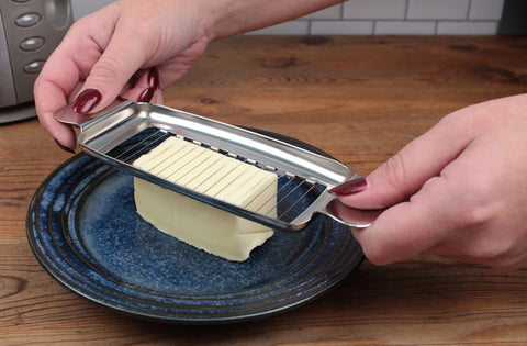 RSVP Endurance Butter Slicer with butter pat for pastry prep setup