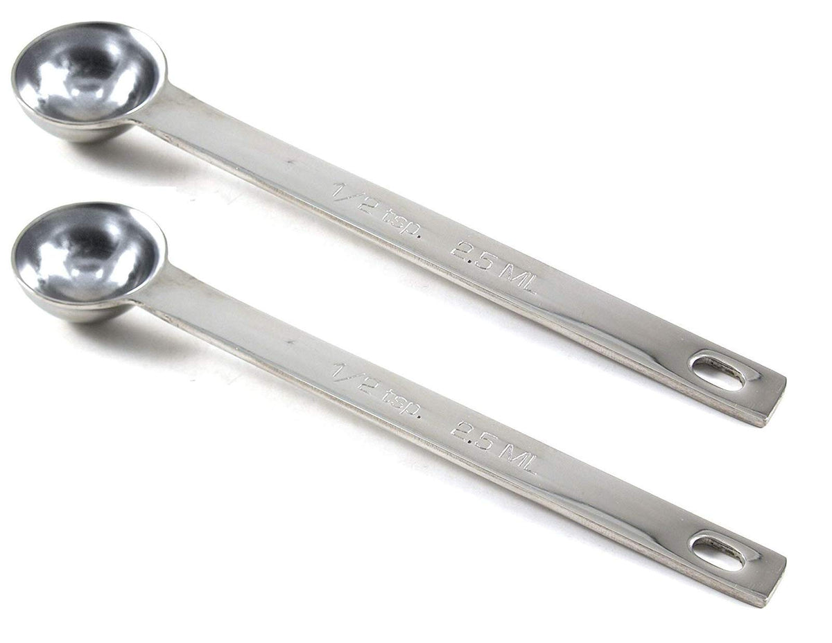 RSVP Endurance half-teaspoon stainless steel measuring spoon for precise ingredient prep and easy cleanup.