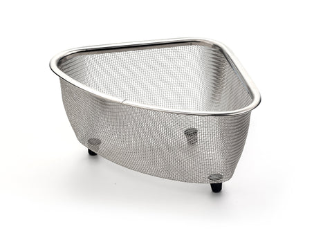 Compact sink corner basket keeps sponges organized and off the counter