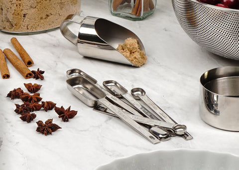 RSVP Endurance spoons with long handles reach into narrow spice jars