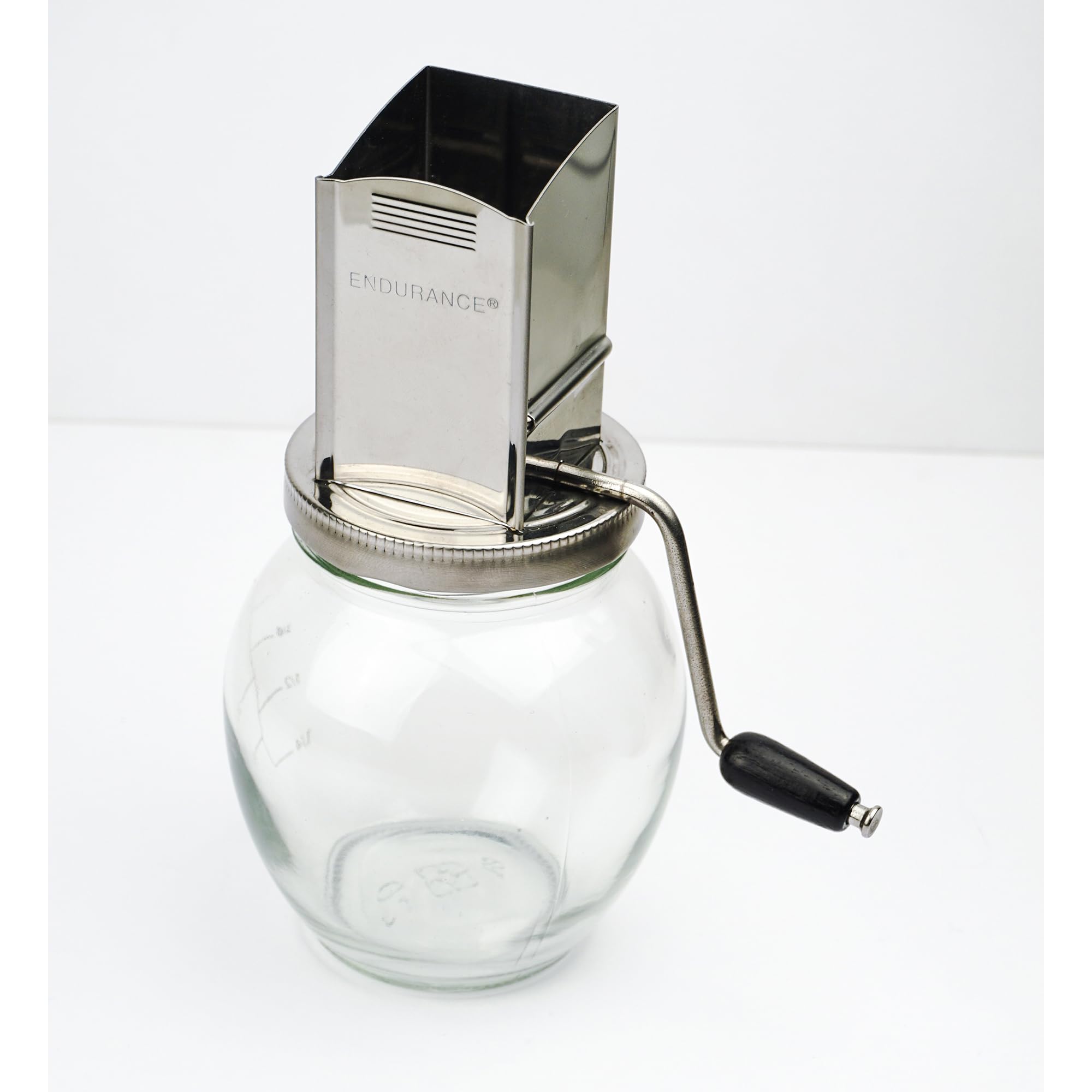 Stainless steel hopper on Endurance nut grinder for durable use