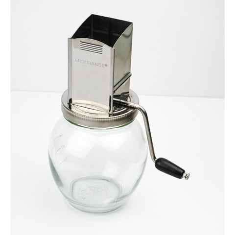 Stainless steel hopper on Endurance nut grinder for durable use