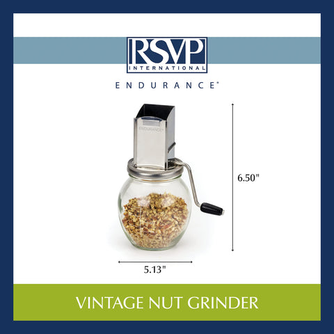 Vintage-inspired look of RSVP Endurance nut grinder in a kitchen