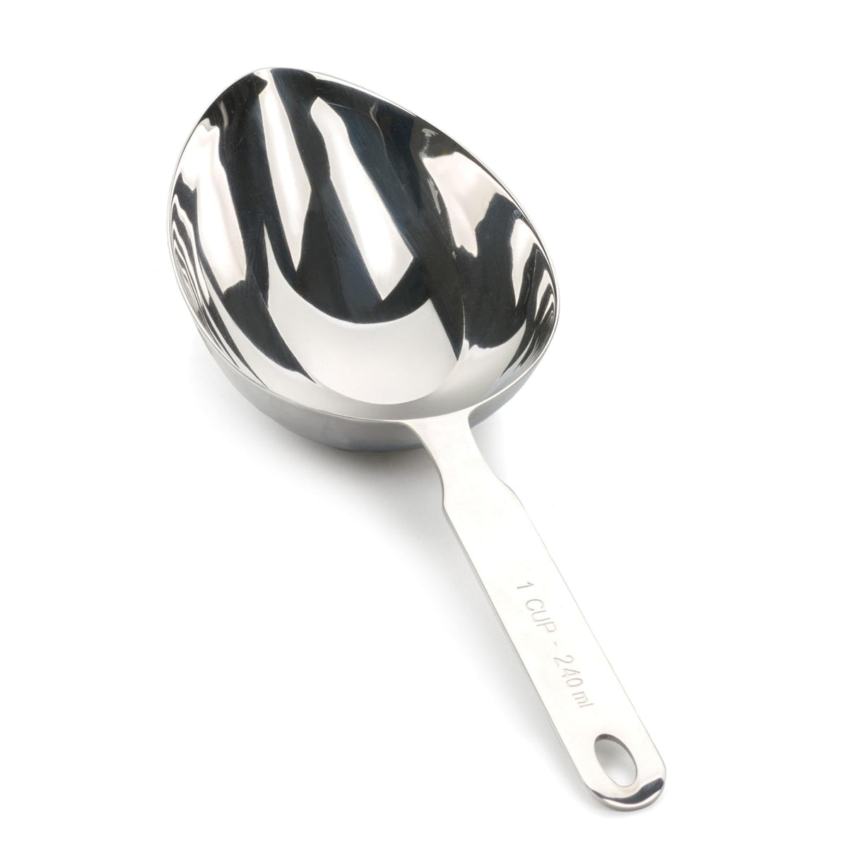 RSVP International Endurance oval scoop with 1 cup capacity for precise portions