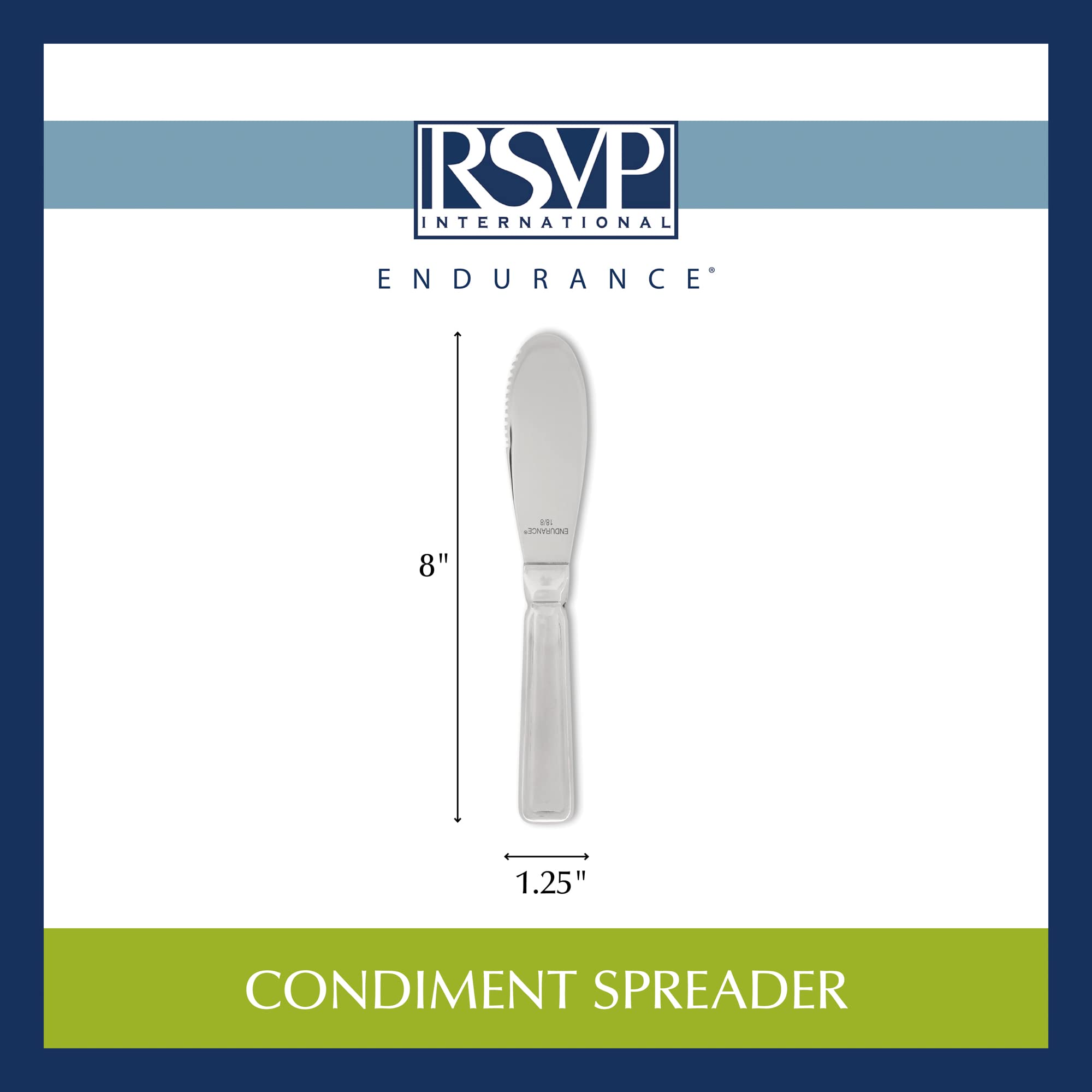 RSVP Endurance spreader in durable 18/8 stainless steel ready for daily use