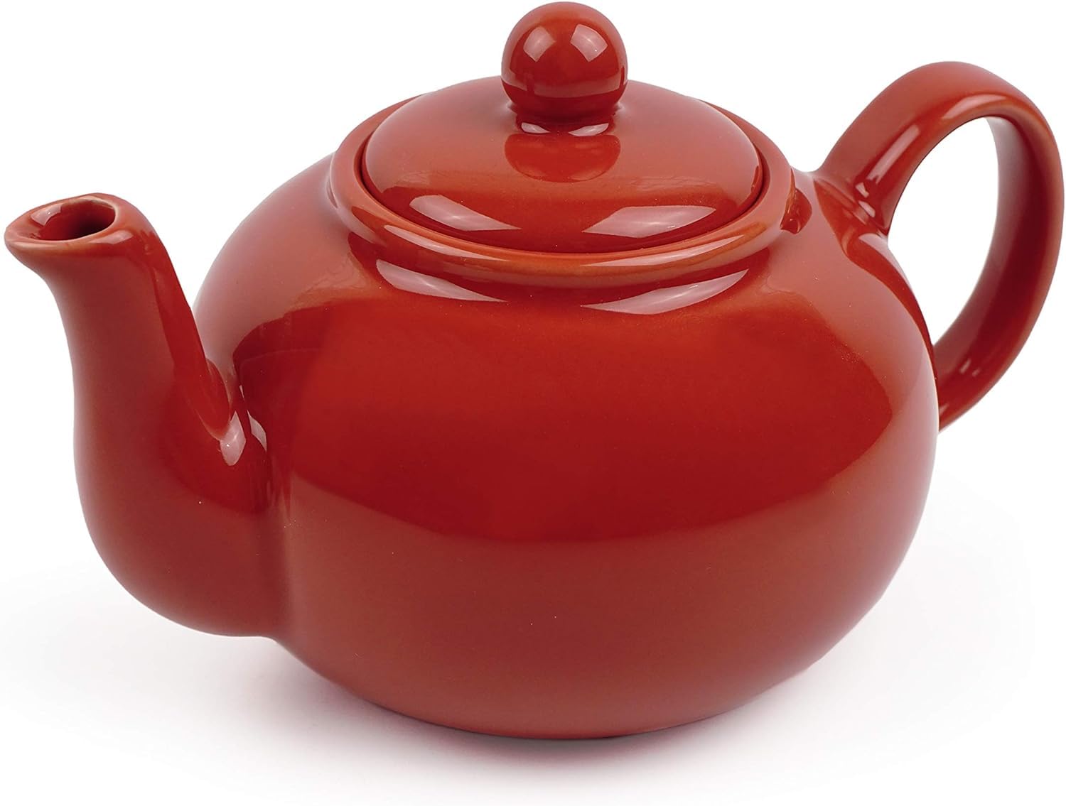 RSVP International red stoneware teapot 16oz, ideal for intimate tea moments.