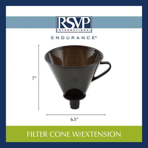 RSVP cone fits carafes and mugs for versatile brewing