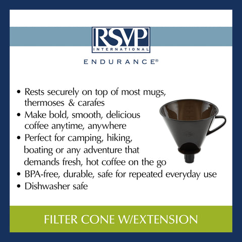 Dishwasher-safe RSVP cone for easy cleaning