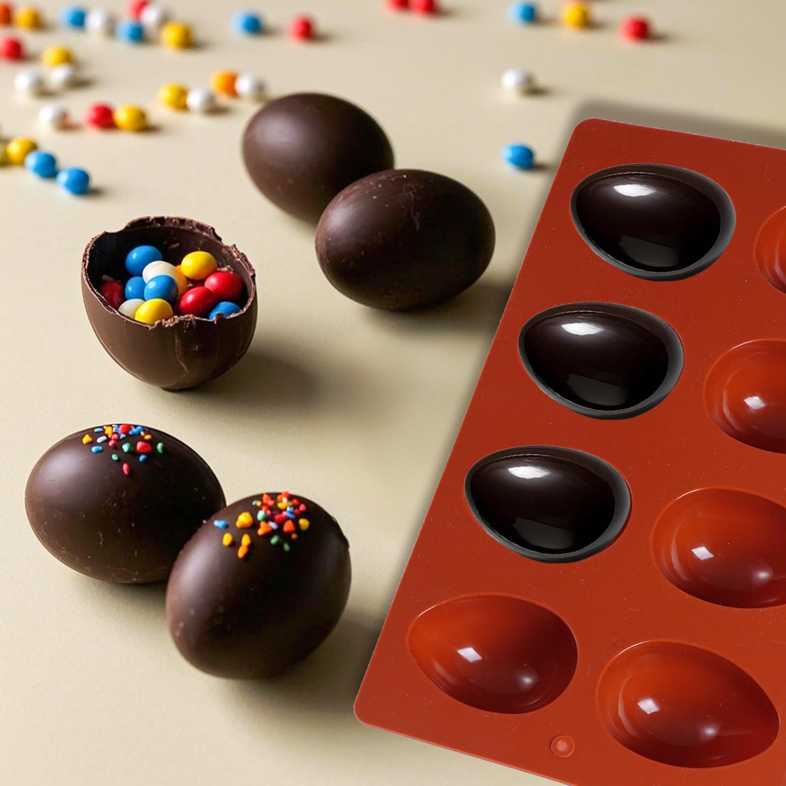 Rthjsfj egg-shaped cake decoration mold adding a professional touch.