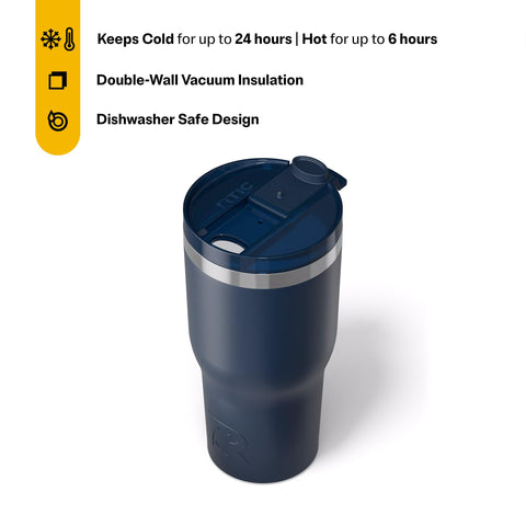 RTIC leak-resistant lid ensures secure sipping on the go.