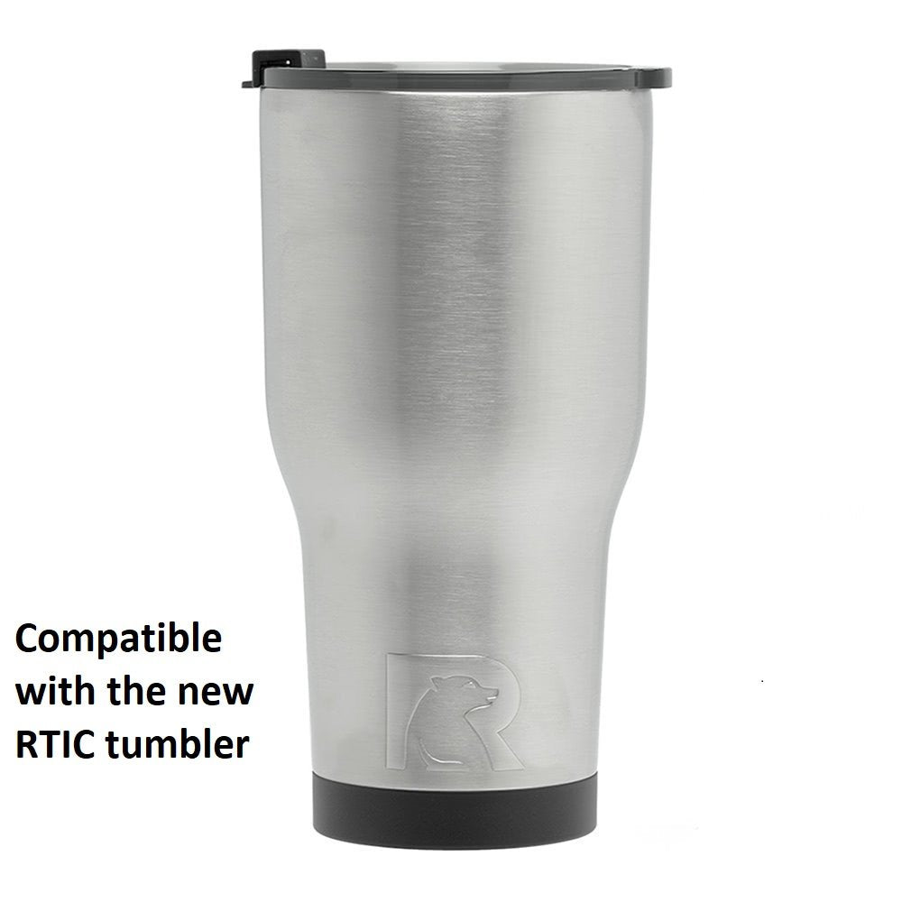 RTIC clear BPA-free lid keeps beverages protected during travel.