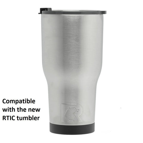 RTIC clear BPA-free lid keeps beverages protected during travel.