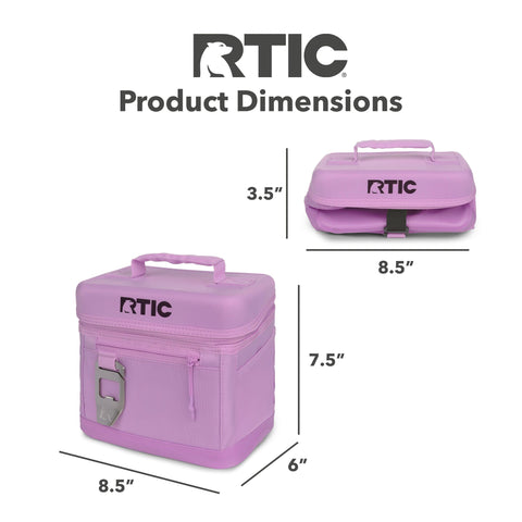 RTIC Everyday lavender cooler pockets help organize napkins, utensils, and keys.