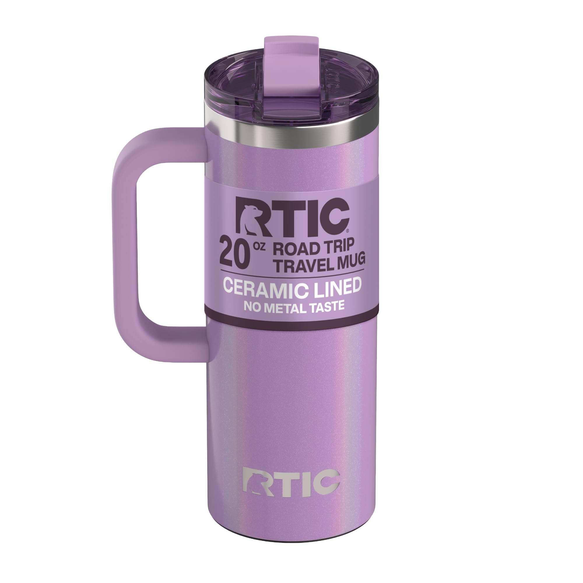 RTIC Road Trip Mug with ceramic-lined interior for a clean taste on the go.