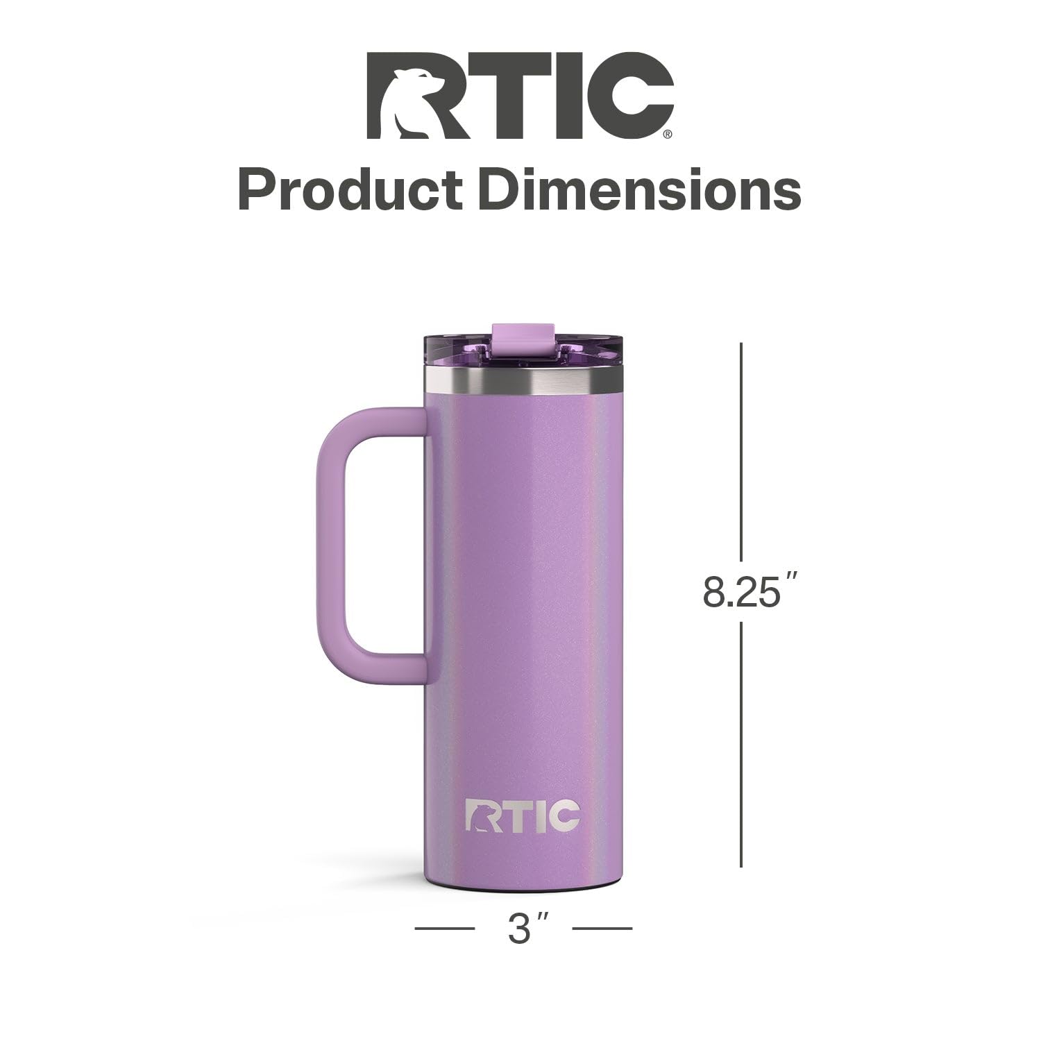 RTIC Road Trip Mug leak-resistant lid prevents spills during travel.
