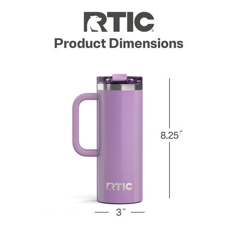 RTIC Road Trip Mug leak-resistant lid prevents spills during travel.