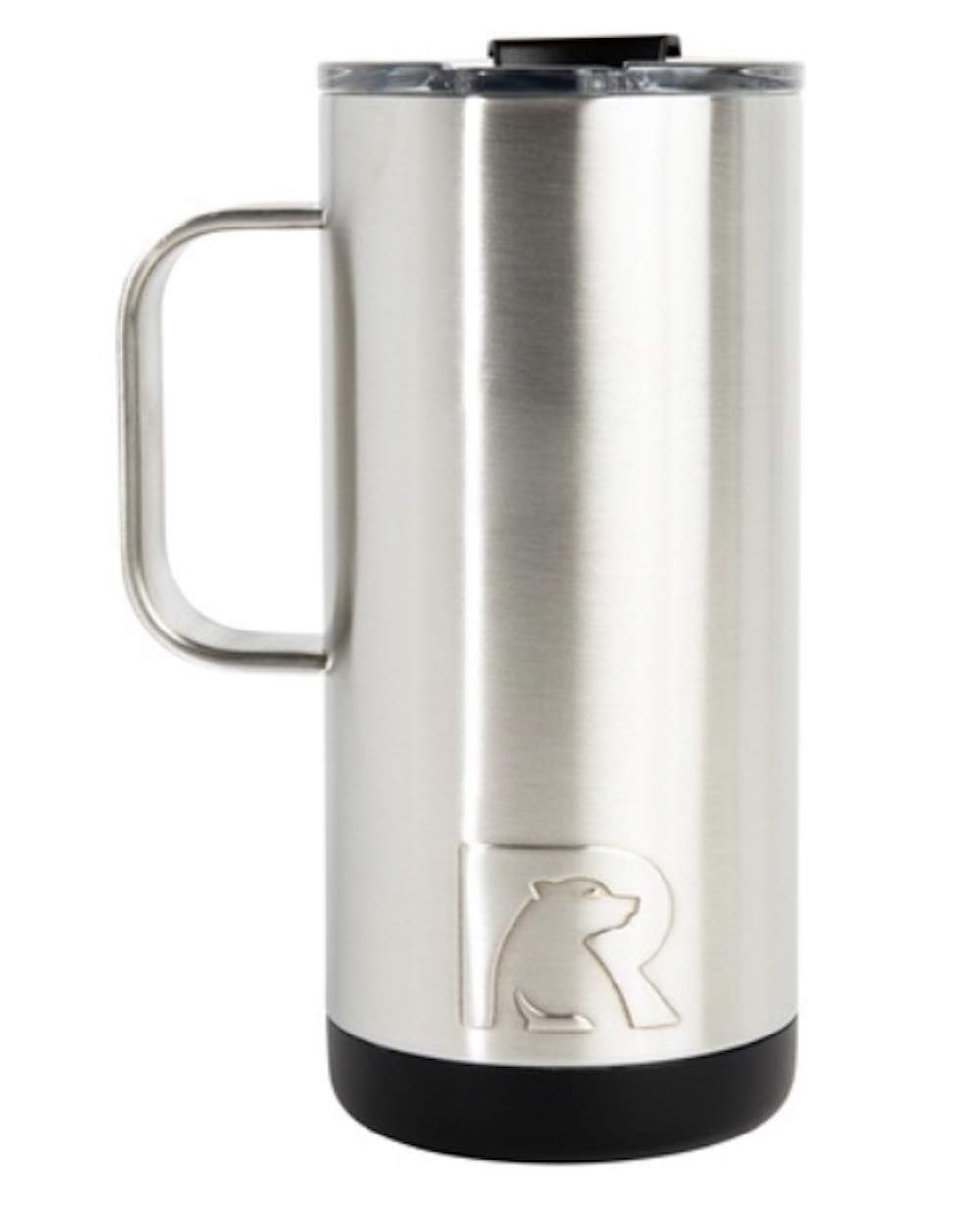 RTIC Travel Coffee Cup 16 oz front view in stainless steel, durable everyday companion.