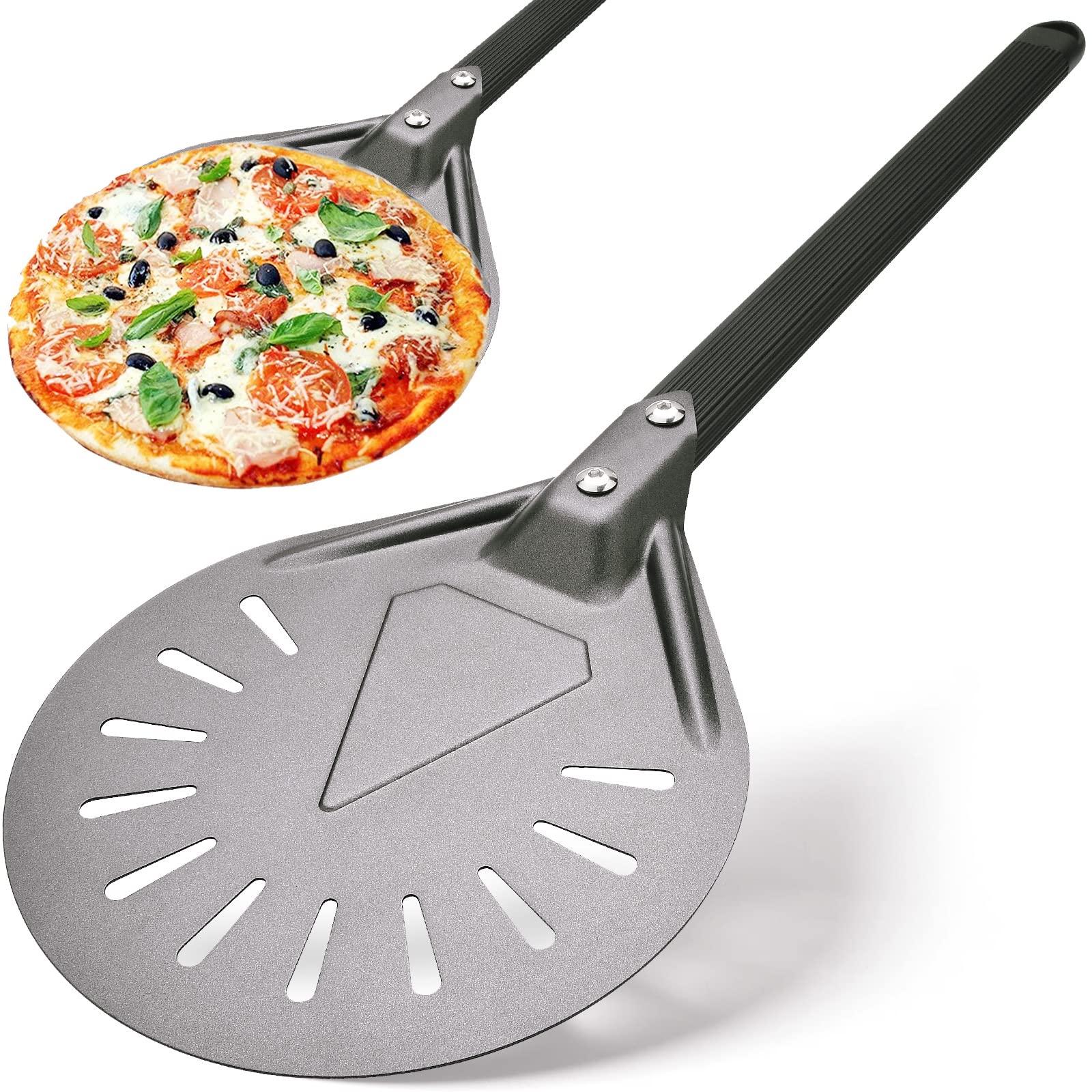 RTT turning pizza peel with 8-inch head for safe, precise maneuvering.