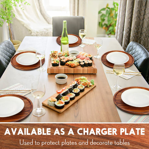 Rtteri acacia round plate 12in charcuterie board presentation for appetizers.
