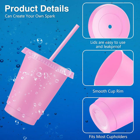 Rtteri leak-proof lid detail on a 16 oz glitter tumbler for secure transport.