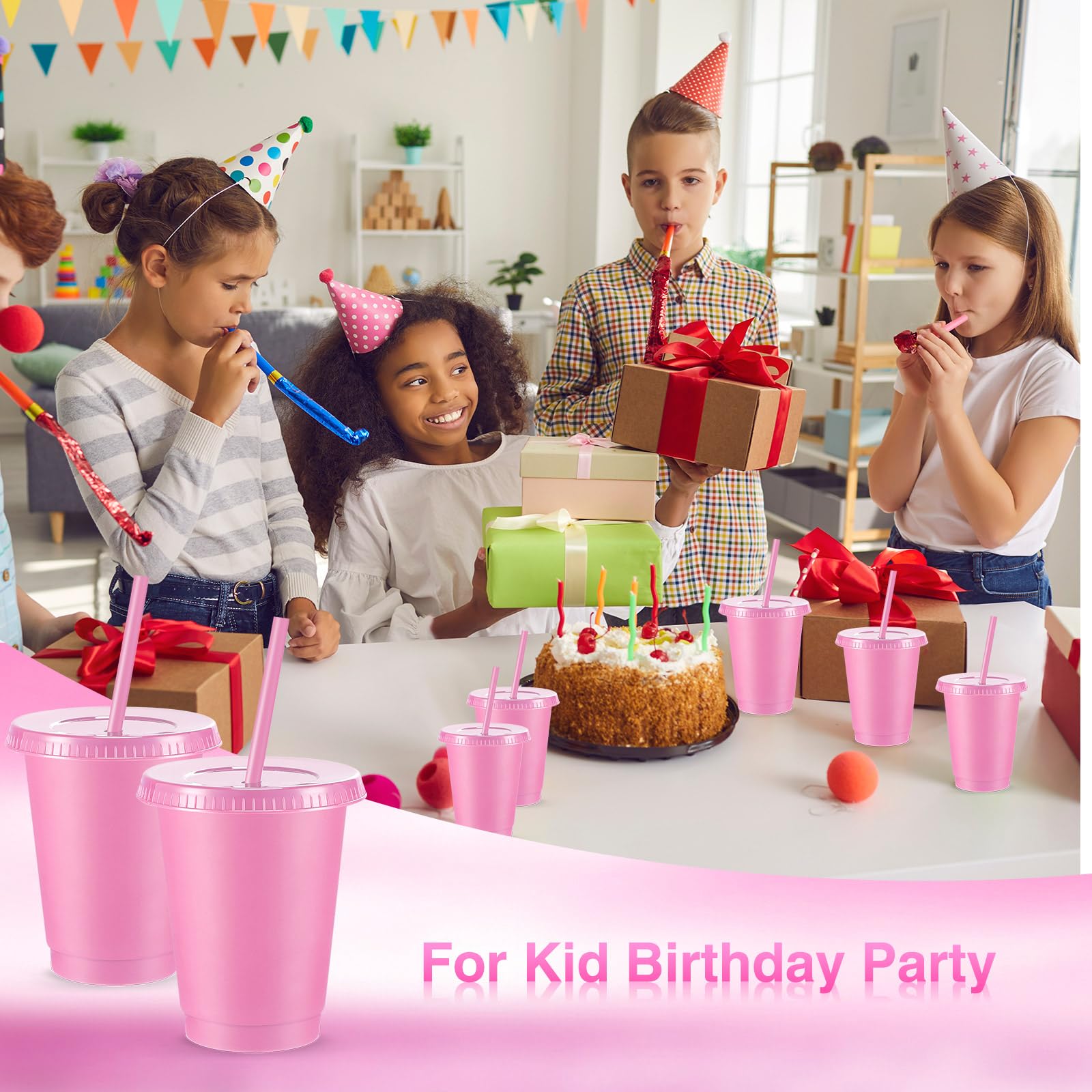 Rtteri party-ready light pink glitter cups add festive charm to events.