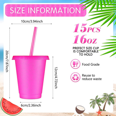 Rtteri reusable cups with straws in rose red, perfect for travel