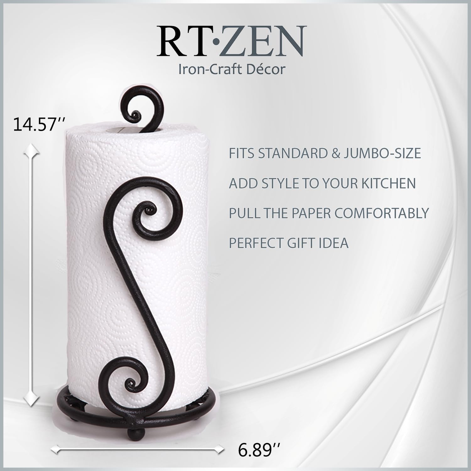 RTZEN countertop stand keeps towels within reach for quick kitchen tasks