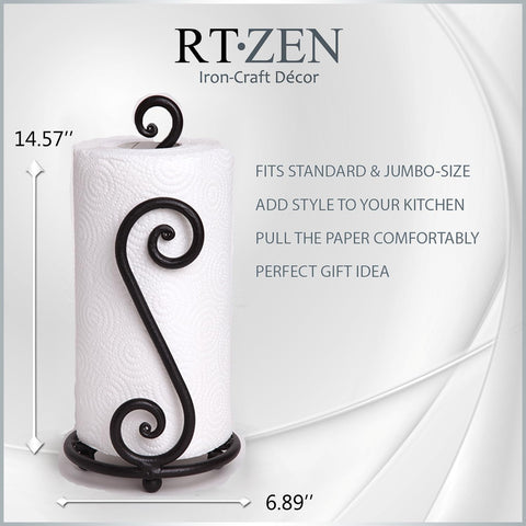 RTZEN countertop stand keeps towels within reach for quick kitchen tasks