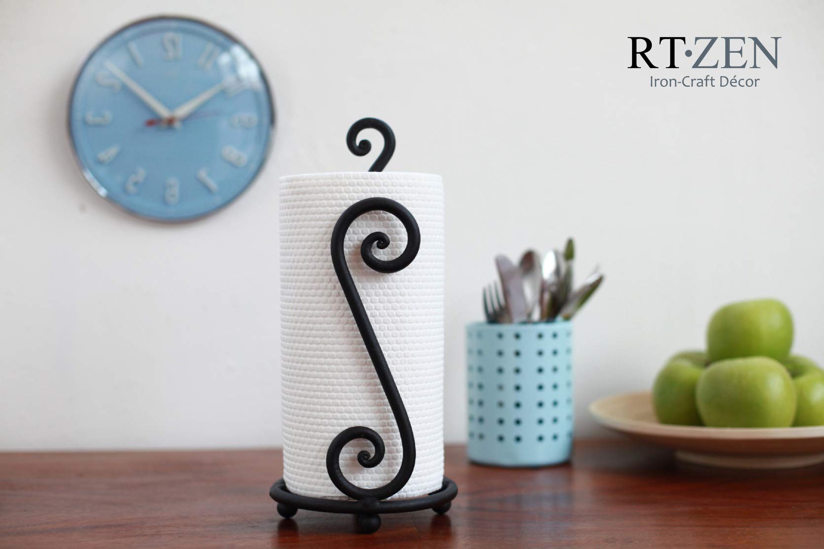 RTZEN paper towel holder complements decor and saves counter space in a stylish way