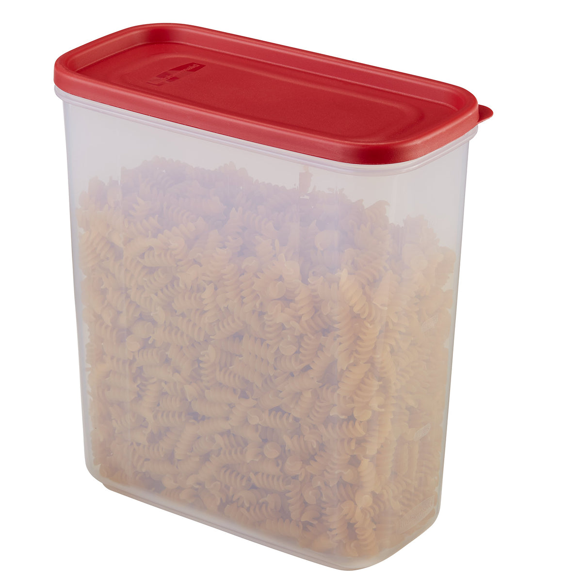 Rubbermaid 21C dry food container clear front view for quick contents at a glance