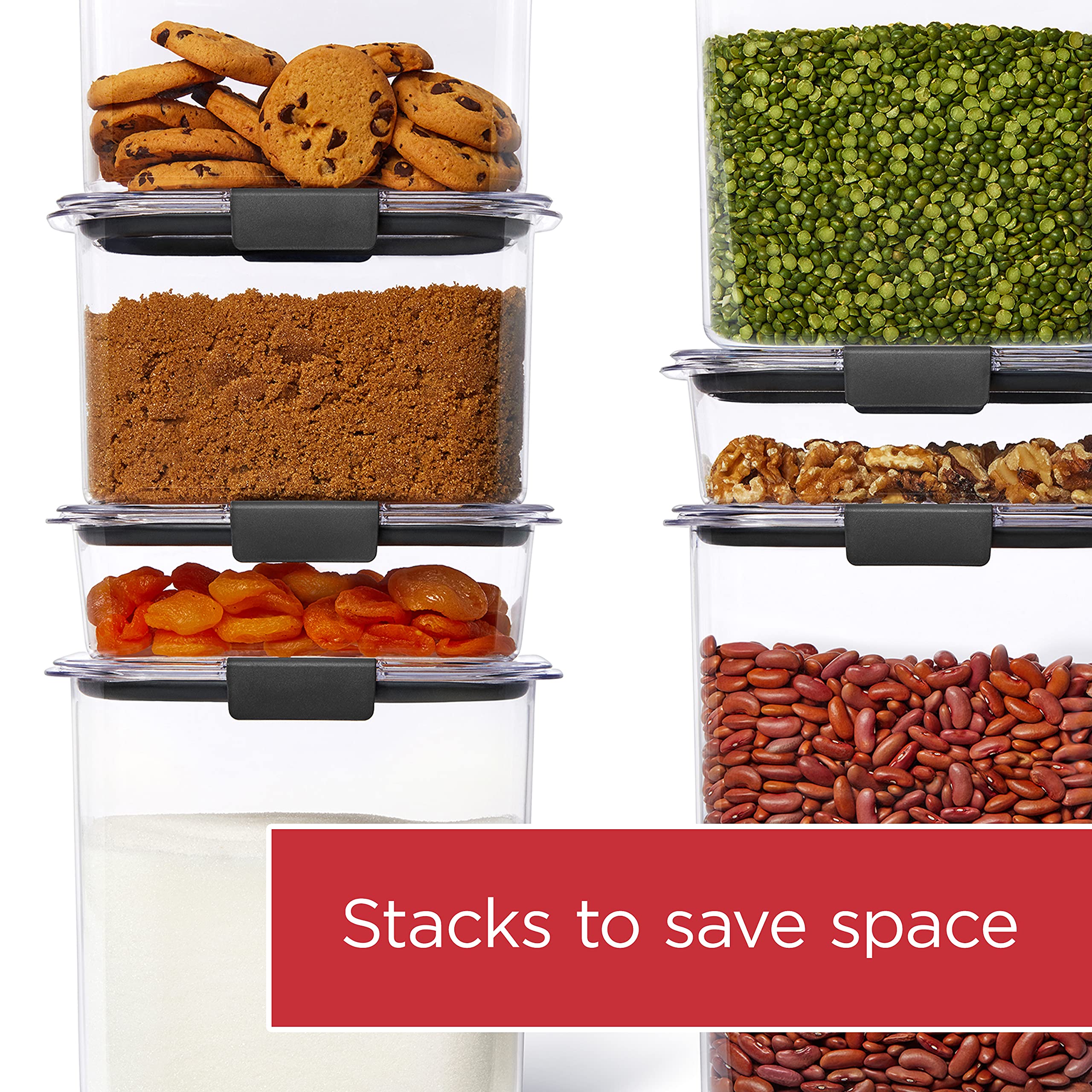 Rubbermaid Brilliance BPA-free plastic for safe pantry storage.