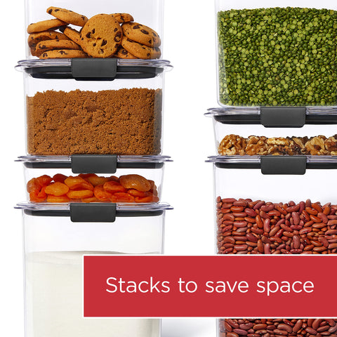 Rubbermaid Brilliance BPA-free plastic for safe pantry storage.