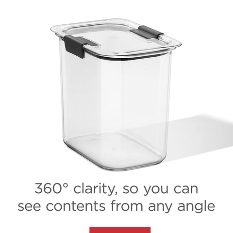 Rubbermaid Brilliance clear design enables quick content checks.