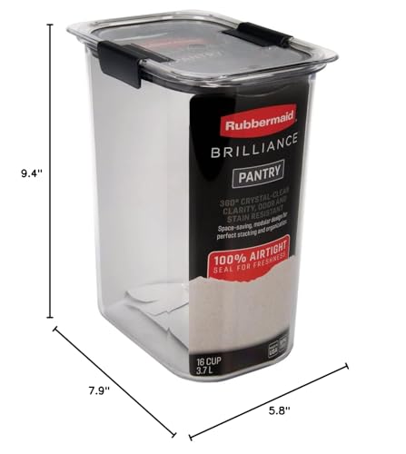 Rubbermaid Brilliance ideal for pantry organization and baking ingredients.