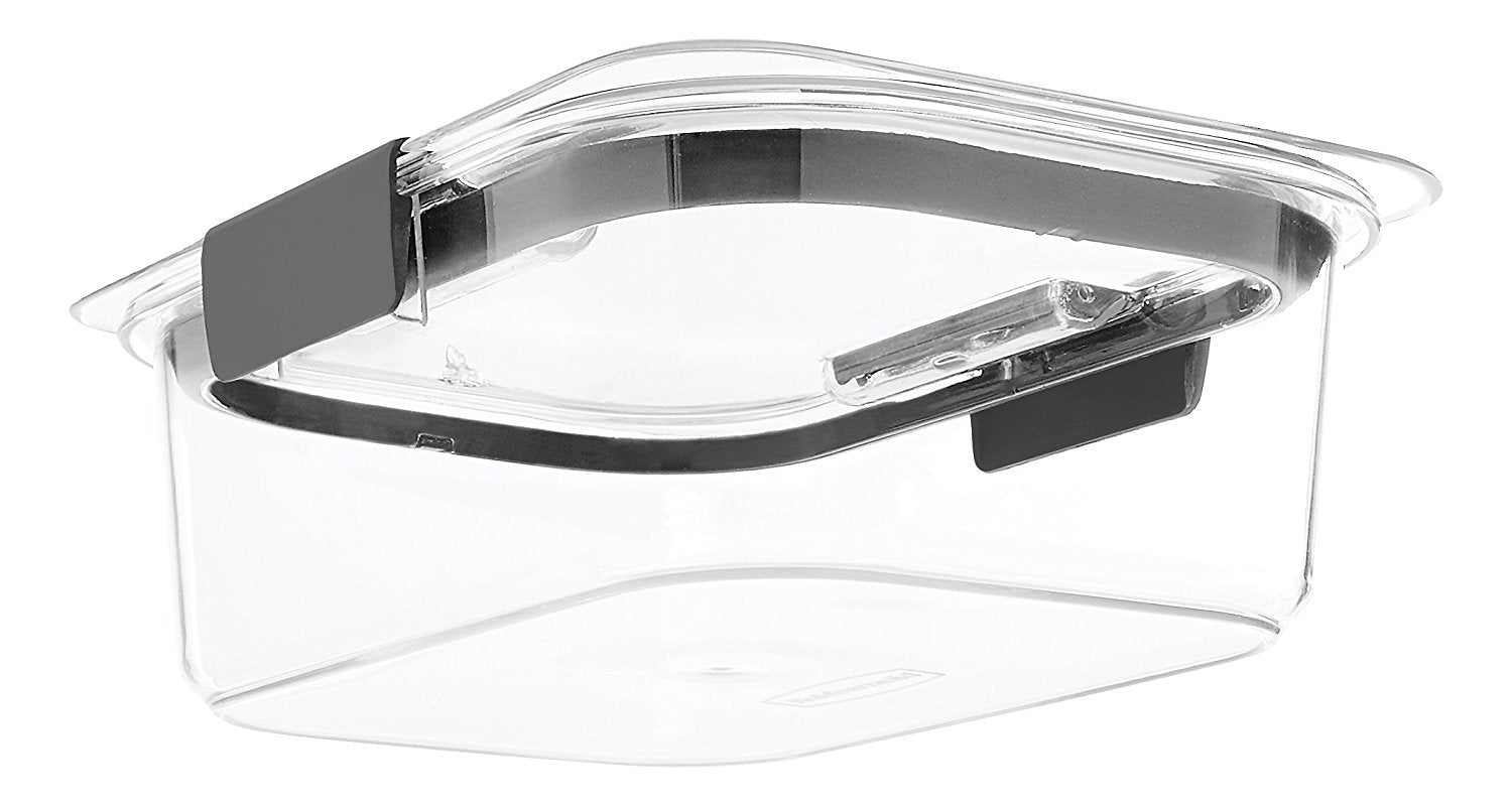 Rubbermaid Brilliance container demonstrates dishwasher-safe cleaning and odor resistance