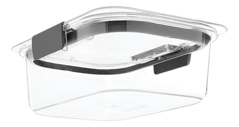 Rubbermaid Brilliance container demonstrates dishwasher-safe cleaning and odor resistance