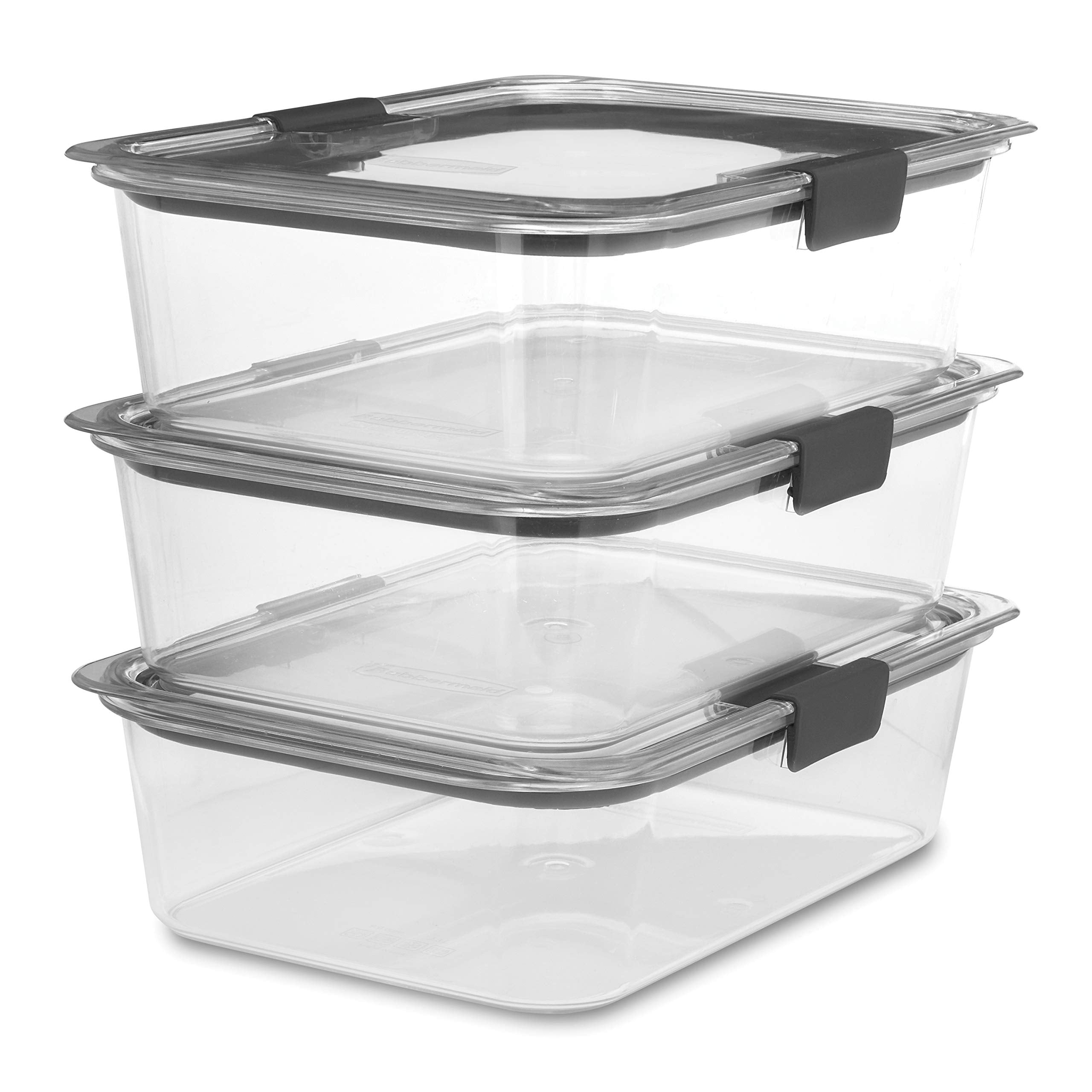 Rubbermaid Brilliance large 9.6-cup container with crystal-clear visibility.
