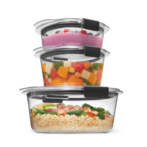 Rubbermaid Brilliance round container with airtight seal for fresh leftovers.