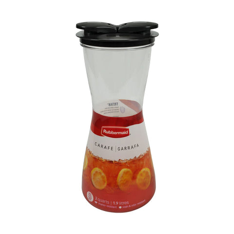 Rubbermaid carafe featuring ice-guard opening for controlled pours