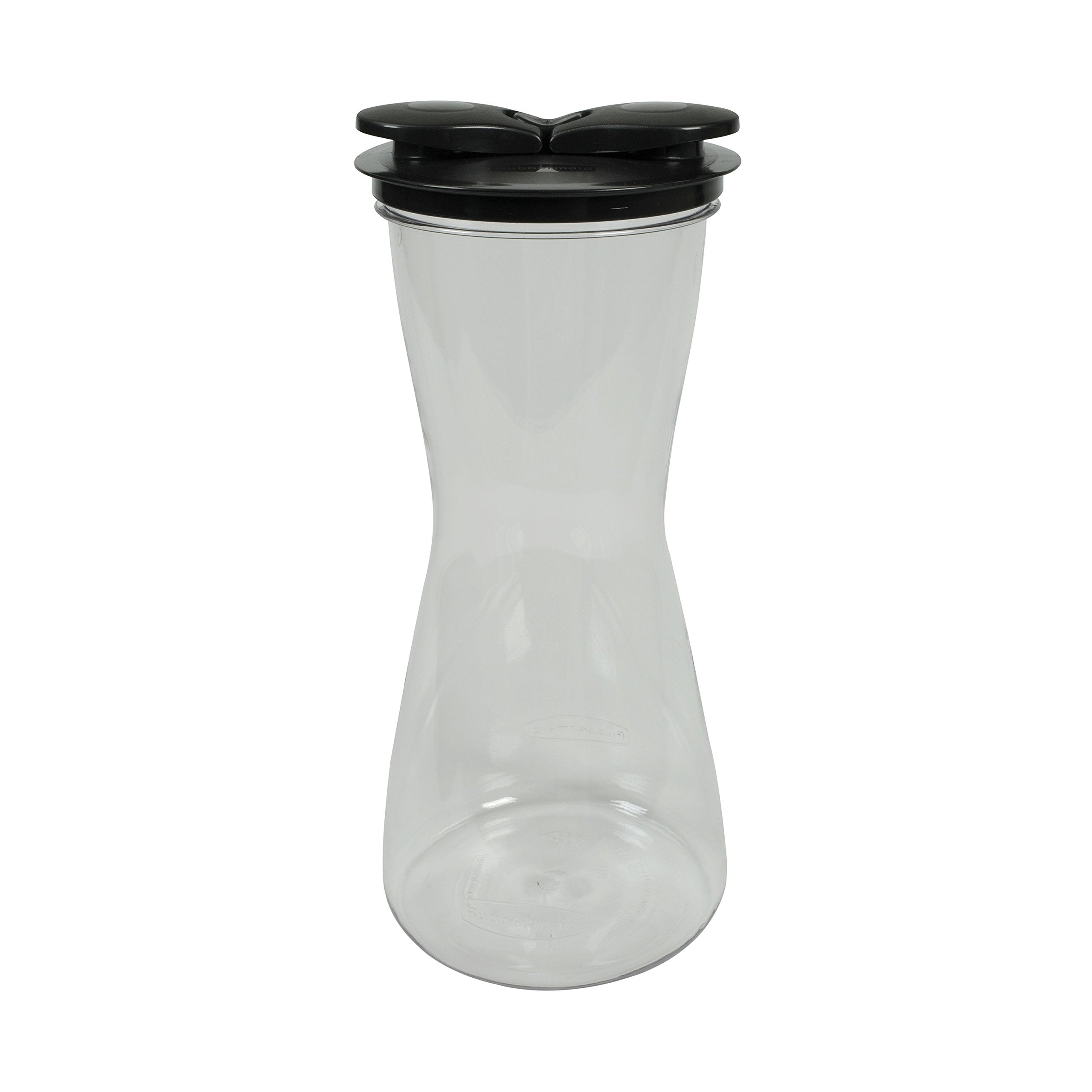 Rubbermaid carafe with leak-proof lid and dual spouts for versatile pouring