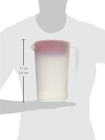Rubbermaid clear pitcher lid with multiple positions for versatile pouring.