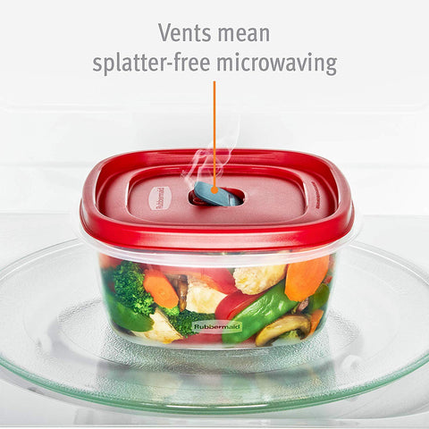 Rubbermaid Easy Find Lid Square 5-Cup vented lid for splatter-free microwaving.